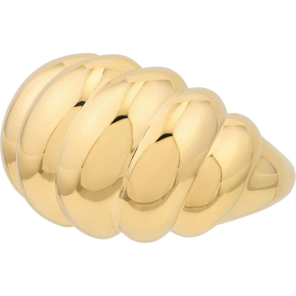 Olas d'Oro - 14K Yellow Gold Twisted Polished Dome Ring - Size 6