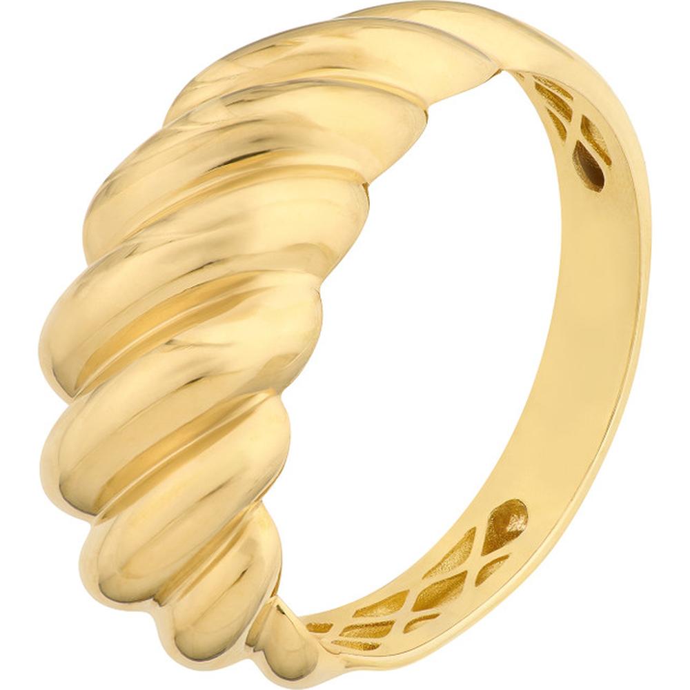 Olas d'Oro - 14K Yellow Gold Twisted Ribbed Band Ring - Size 7 - Elegant Polished Design