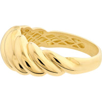 Olas d'Oro - 14K Yellow Gold Twisted Ribbed Band Ring - Size 7 - Elegant Polished Design