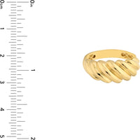 Olas d'Oro - 14K Yellow Gold Twisted Ribbed Band Ring - Size 7 - Elegant Polished Design
