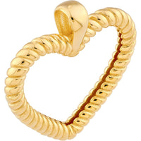 Olas d'Oro - 14K Yellow Gold Twisted Rope Open Heart Pendant - 1.84 Grams