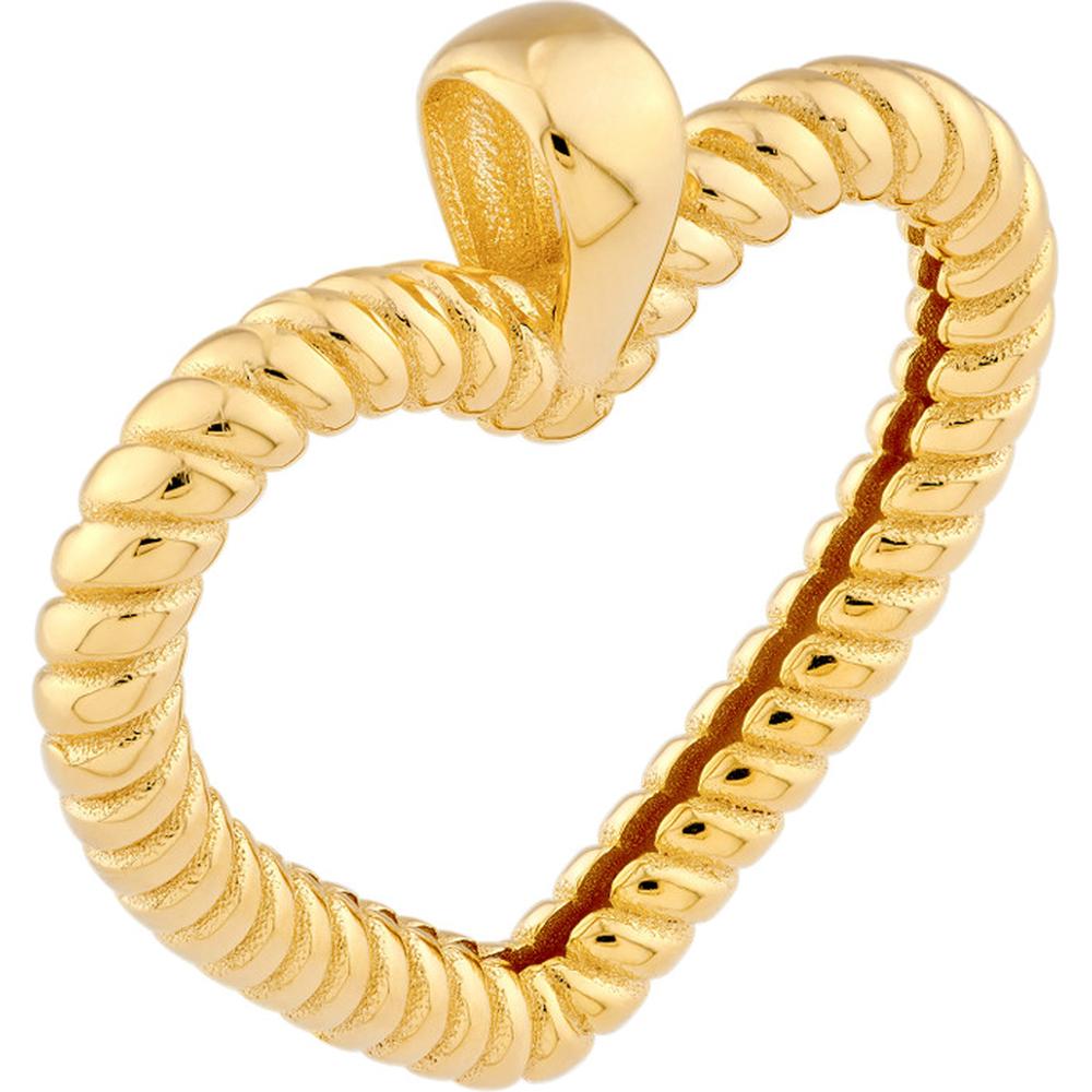 Olas d'Oro - 14K Yellow Gold Twisted Rope Open Heart Pendant - 1.84 Grams
