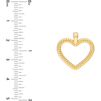 Olas d'Oro - 14K Yellow Gold Twisted Rope Open Heart Pendant - 1.84 Grams