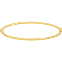 Olas d'Oro - 14K Yellow Gold Twisted Tube Hinged Bangle 3.20 Grams Total Weight
