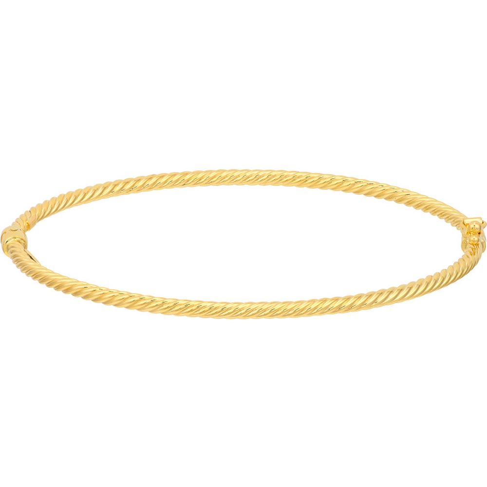Olas d'Oro - 14K Yellow Gold Twisted Tube Hinged Bangle 3.20 Grams Total Weight