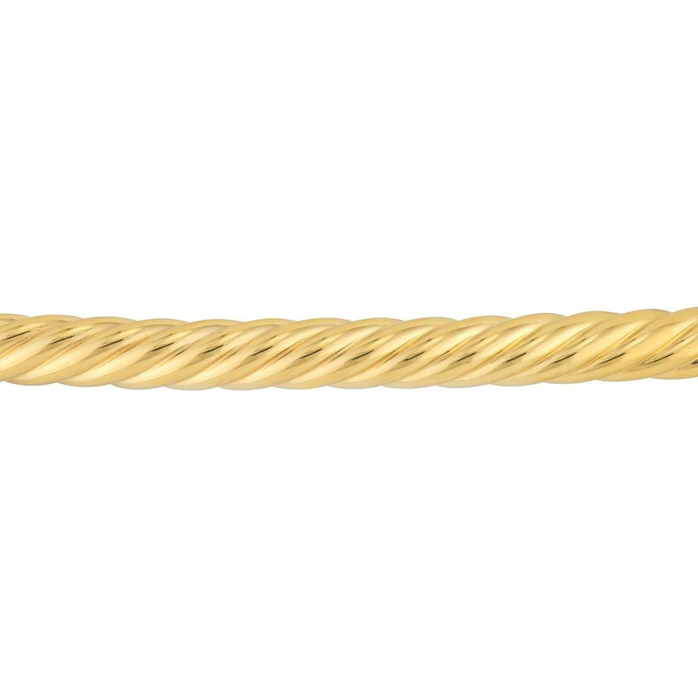 Olas d'Oro - 14K Yellow Gold Twisted Tube Hinged Bangle 3.20 Grams Total Weight