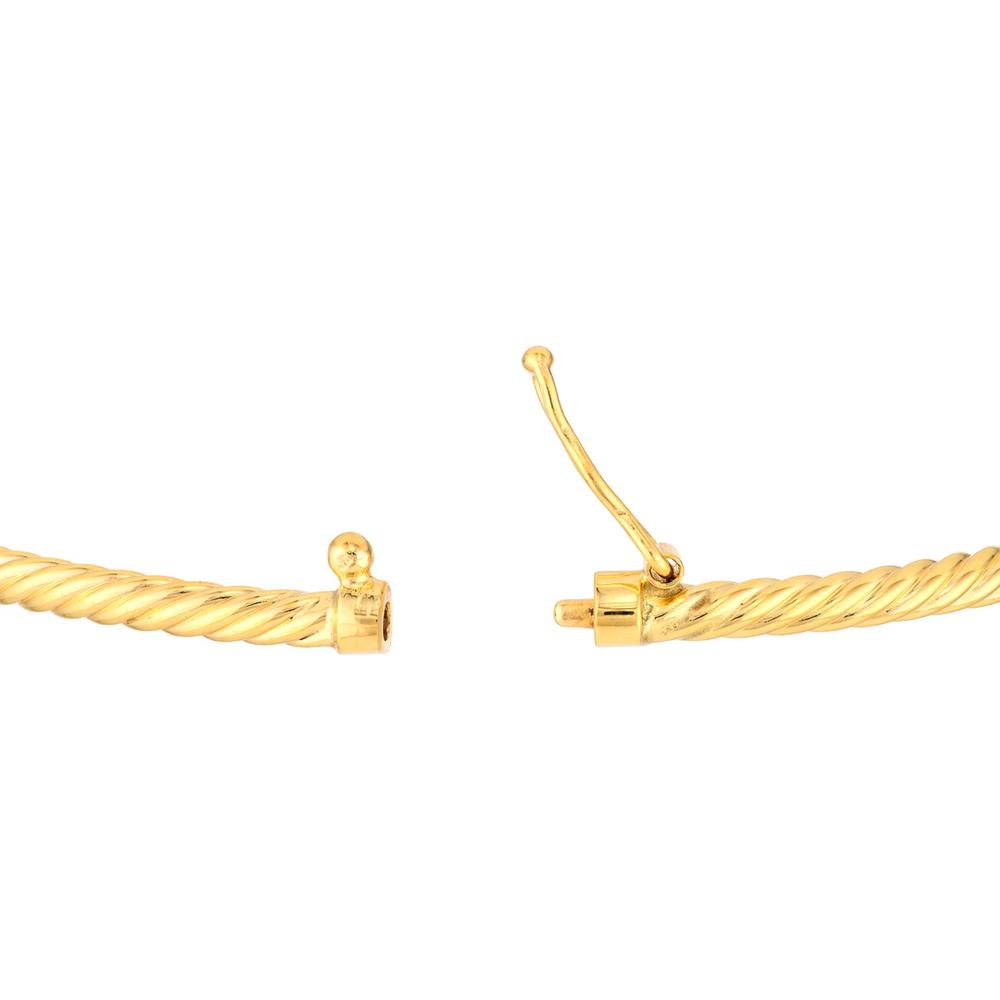Olas d'Oro - 14K Yellow Gold Twisted Tube Hinged Bangle 3.20 Grams Total Weight