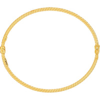 Olas d'Oro - 14K Yellow Gold Twisted Tube Hinged Bangle 3.20 Grams Total Weight