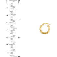 Olas d'Oro - 14K Yellow Gold Twisted Tube Mini Hoop Earrings - 1.25 Grams Average Weight