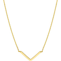 Olas d'Oro - 14K Yellow Gold V on Chain Adjustable Drop Necklace - 2.26 Grams Total Weight