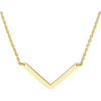 Olas d'Oro - 14K Yellow Gold V on Chain Adjustable Drop Necklace - 2.26 Grams Total Weight
