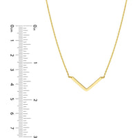 Olas d'Oro - 14K Yellow Gold V on Chain Adjustable Drop Necklace - 2.26 Grams Total Weight