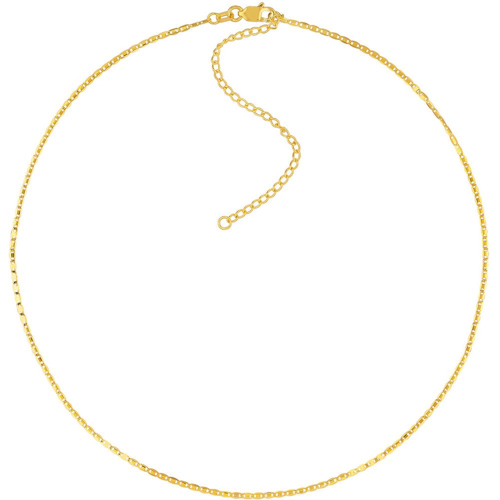 Olas d'Oro - 14K Yellow Gold Valentino Adjustable Choker Chain - 13-16 Inch Length