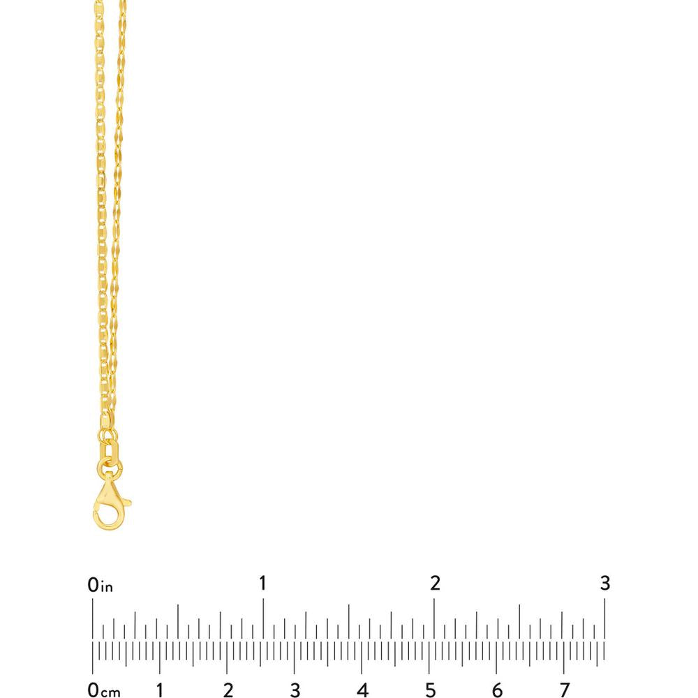 Olas d'Oro - 14K Yellow Gold Valentino & Hammered Forzentina Layered Chain Necklace - 18" Length