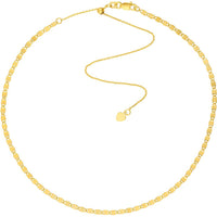 Olas d'Oro - 14K Yellow Gold Valentino Chain Adjustable Choker with Sliding Bead