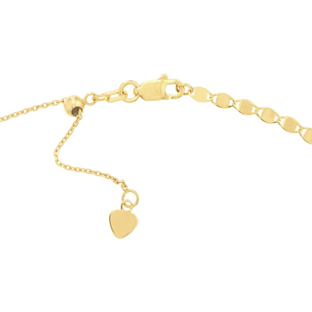 Olas d'Oro - 14K Yellow Gold Valentino Chain Adjustable Choker with Sliding Bead