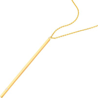 Olas d'Oro - 14K Yellow Gold Vertical Bar Necklace with 1/2pt Diamond