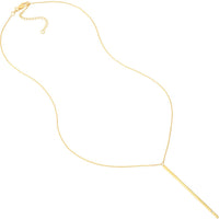 Olas d'Oro - 14K Yellow Gold Vertical Bar Necklace with 1/2pt Diamond