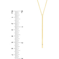 Olas d'Oro - 14K Yellow Gold Vertical Bar Necklace with 1/2pt Diamond