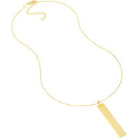 Olas d'Oro - 14K Yellow Gold Vertical Engravable Bar Adjustable Necklace