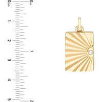Olas d'Oro - 14K Yellow Gold Vertical Radiant Locket with 3-Point Diamond - 0.03 Carat Total Diamond Weight
