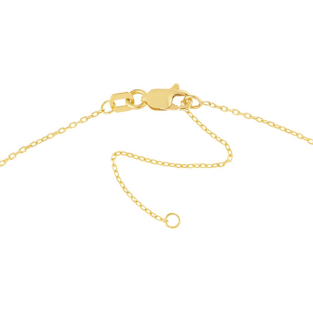 Olas d'Oro - 14K Yellow Gold Vertical Script Pendant Necklace - Customizable Message, 7mm