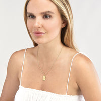 Olas d'Oro - 14K Yellow Gold Virgo Engraved Pendant - 13x20mm