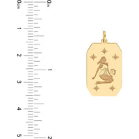 Olas d'Oro - 14K Yellow Gold Virgo Engraved Pendant - 13x20mm