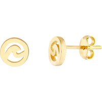 Olas d'Oro - 14K Yellow Gold Wave Cutout Micro Stud Earrings