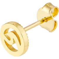Olas d'Oro - 14K Yellow Gold Wave Cutout Micro Stud Earrings