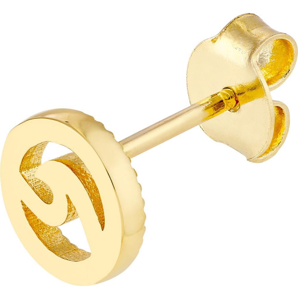 Olas d'Oro - 14K Yellow Gold Wave Cutout Micro Stud Earrings