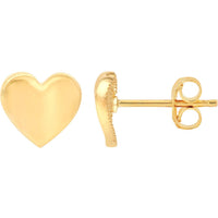 Olas d'Oro - 14K Yellow Gold Wavy Heart Stud Earrings 1.29 Grams Total Weight