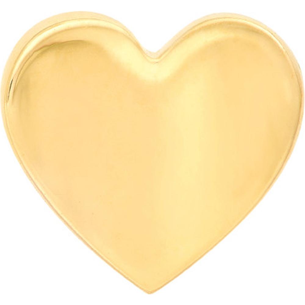 Olas d'Oro - 14K Yellow Gold Wavy Heart Stud Earrings 1.29 Grams Total Weight