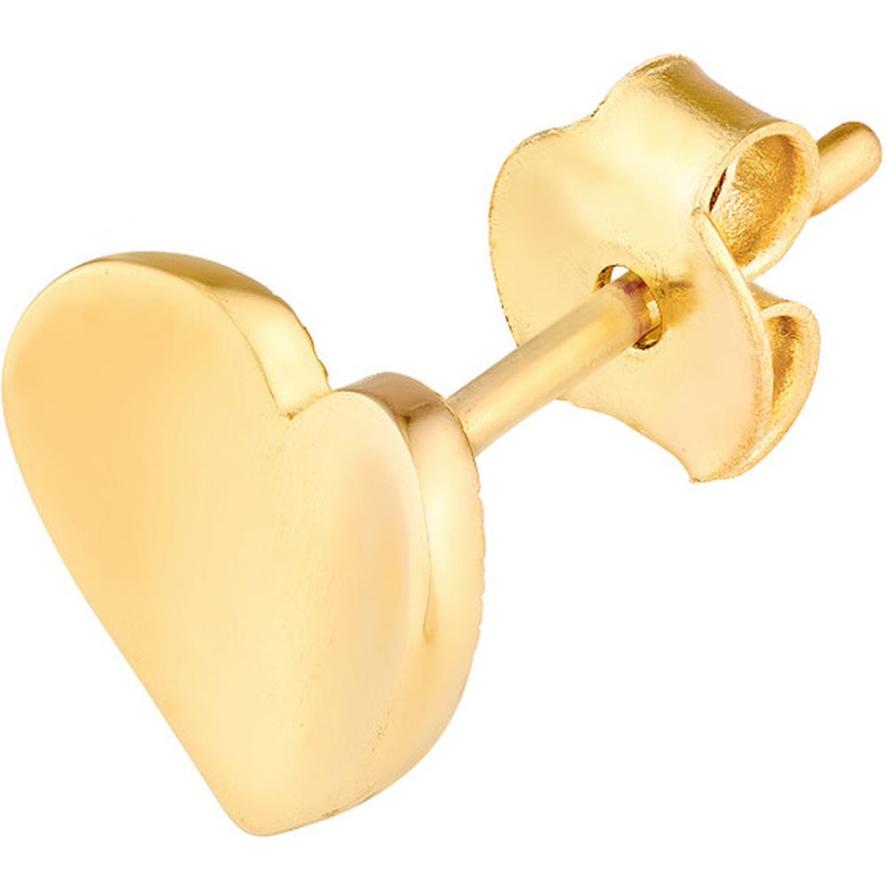 Olas d'Oro - 14K Yellow Gold Wavy Heart Stud Earrings 1.29 Grams Total Weight