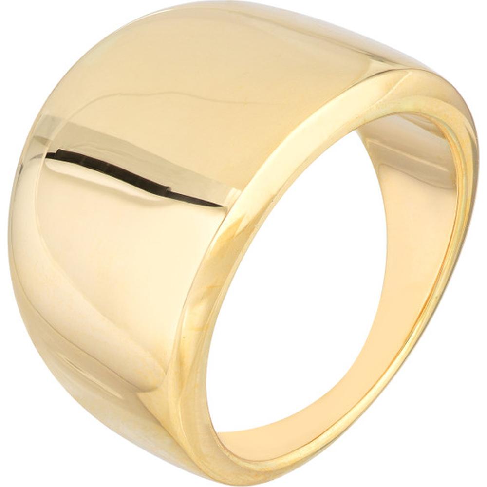 Olas d'Oro - 14K Yellow Gold Wide Band Signet Ring - 5.80 Grams - Size 8