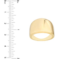 Olas d'Oro - 14K Yellow Gold Wide Band Signet Ring - 5.80 Grams - Size 8