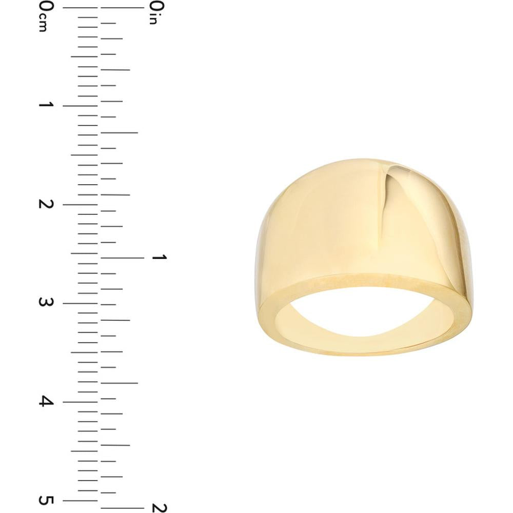 Olas d'Oro - 14K Yellow Gold Wide Band Signet Ring - 5.80 Grams - Size 8
