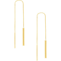 Olas d'Oro - 14K Yellow Gold Wide Bar Threader Earrings - 1.30 Grams Total Weight