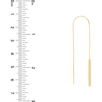 Olas d'Oro - 14K Yellow Gold Wide Bar Threader Earrings - 1.30 Grams Total Weight