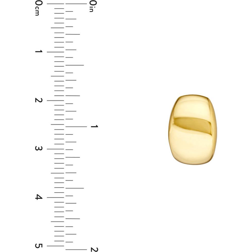 Olas d'Oro - 14K Yellow Gold Wide Dome Hoop Earrings - 2.60 Grams Total Weight
