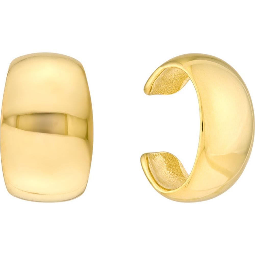 Olas d'Oro - 14K Yellow Gold Wide High Polished Earring Cuff - 2.96 Grams