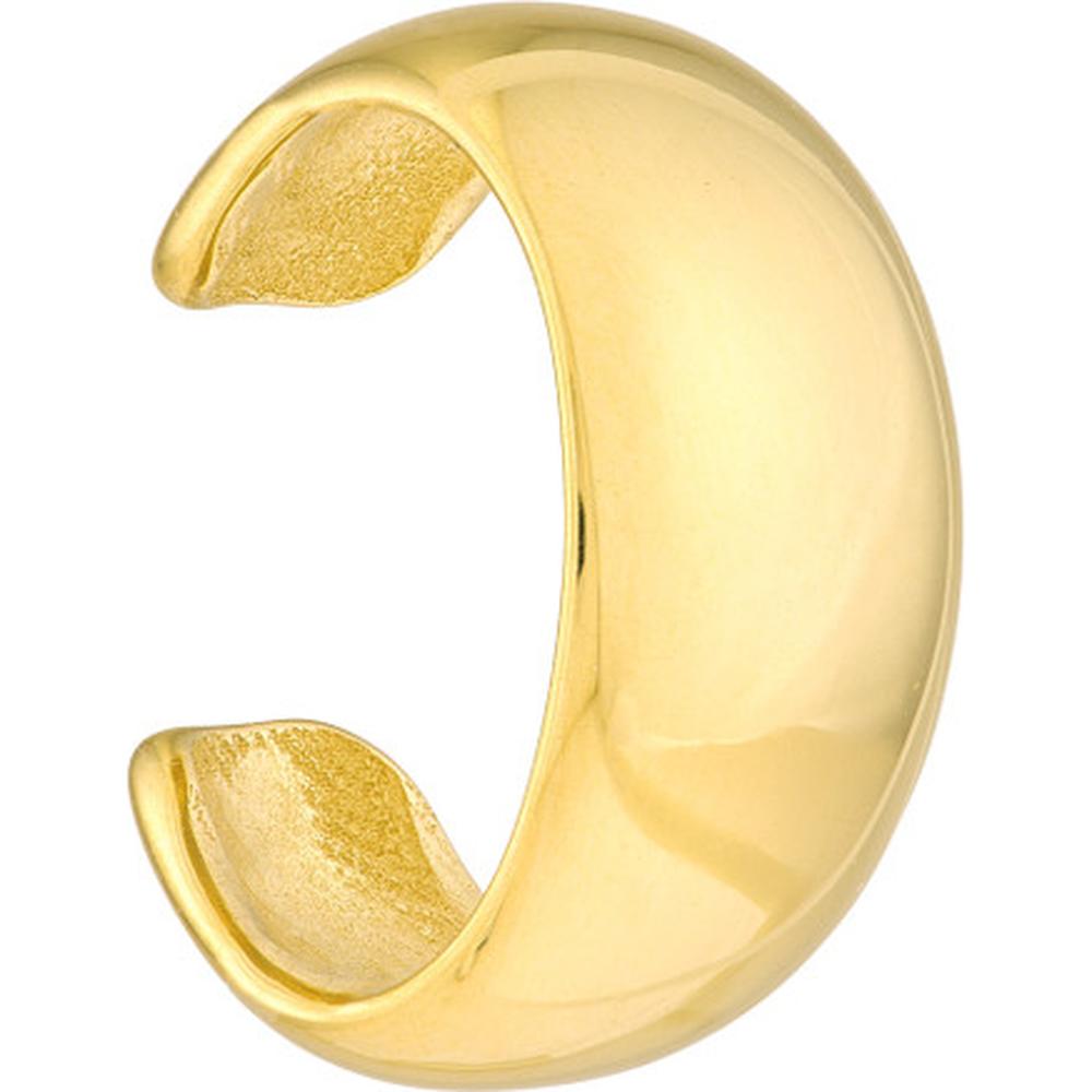 Olas d'Oro - 14K Yellow Gold Wide High Polished Earring Cuff - 2.96 Grams