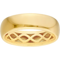 Olas d'Oro - 14K Yellow Gold Wide Round Band Size 7 Simple Elegant Ring for Everyday Wear