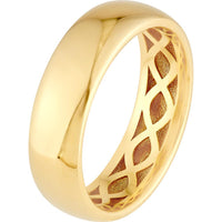 Olas d'Oro - 14K Yellow Gold Wide Round Band Size 7 Simple Elegant Ring for Everyday Wear