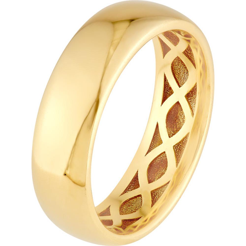 Olas d'Oro - 14K Yellow Gold Wide Round Band Size 7 Simple Elegant Ring for Everyday Wear