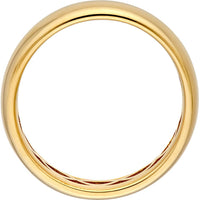 Olas d'Oro - 14K Yellow Gold Wide Round Band Size 7 Simple Elegant Ring for Everyday Wear