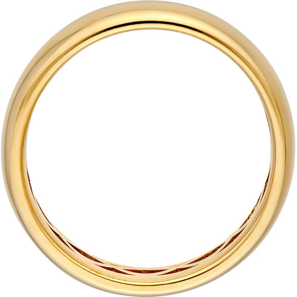 Olas d'Oro - 14K Yellow Gold Wide Round Band Size 7 Simple Elegant Ring for Everyday Wear