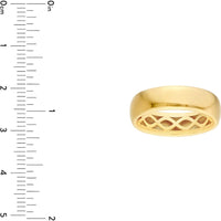 Olas d'Oro - 14K Yellow Gold Wide Round Band Size 7 Simple Elegant Ring for Everyday Wear