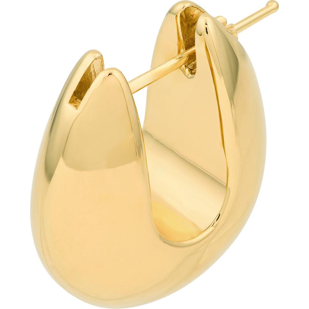 Olas d'Oro - 14K Yellow Gold Wide Round Puff Hoop Earrings