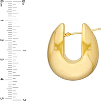 Olas d'Oro - 14K Yellow Gold Wide Round Puff Hoop Earrings